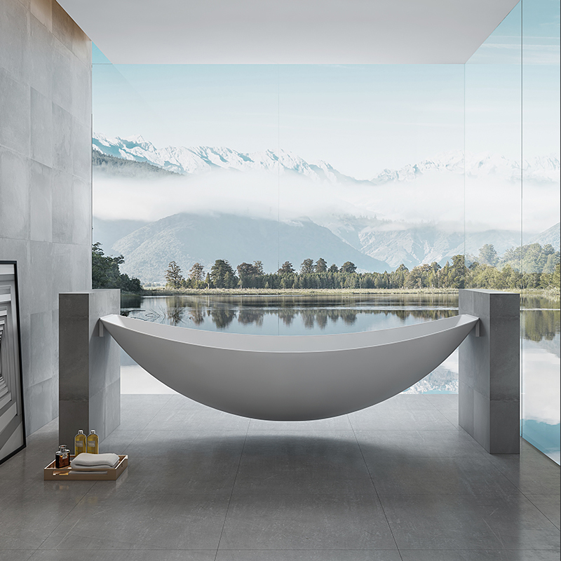  مغطس / بانيو ديكور معلق فاخر ابيض فيركو مقاس VERCO 200X85 cm 