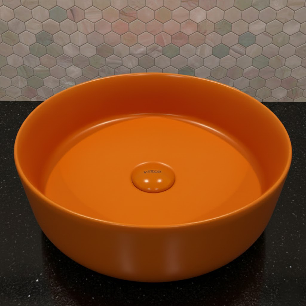  حوض مغسلة خارجي دائري هراب برتقالي فيركو 36X36 cm  فيركو  VERCO 