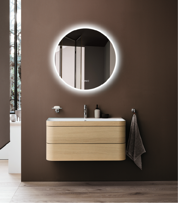  مرايا  انارة ساعة دائري لونين مقاس 90x90 cm فيركو - VERCO 