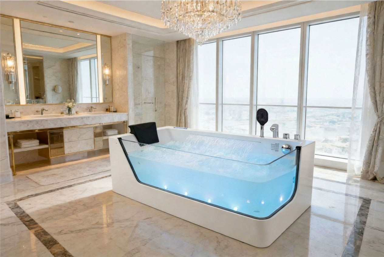  جاكوزي فيركو فاخر شلال ابيض VERCO 180*90 cm 
