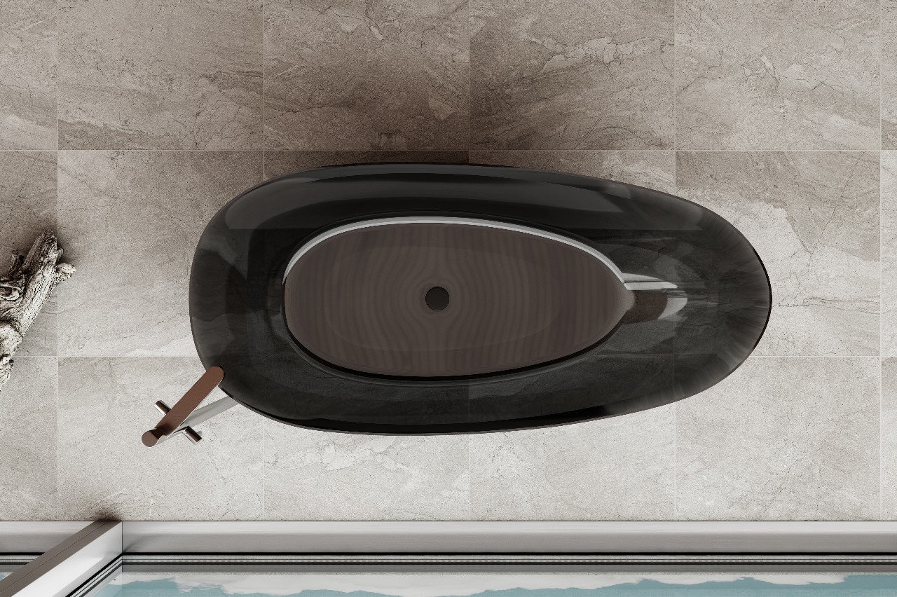  بانيو ديكور فاخر زجاج اسود VERCO  170*80 