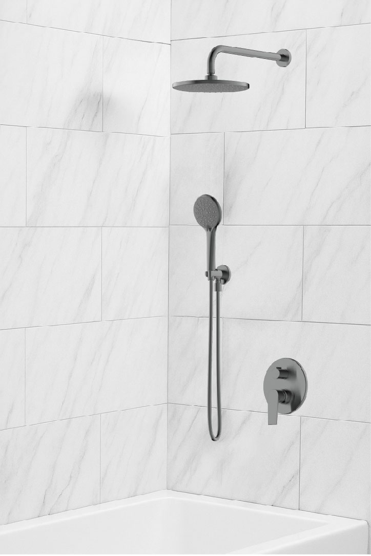  طقم خلاط جداري 3 قطع دائري نيكل VERCO VR-1119 