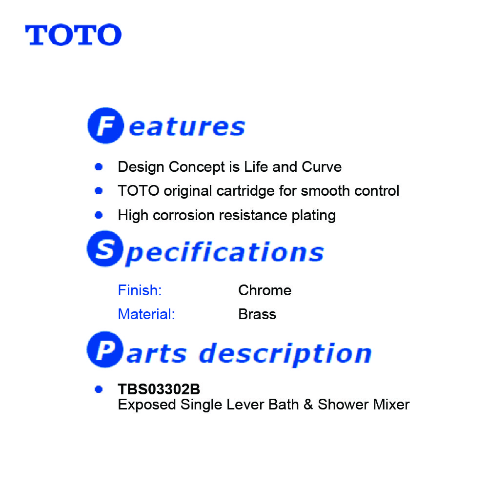 TOTO TBS03302D  خلاط دش كروم 