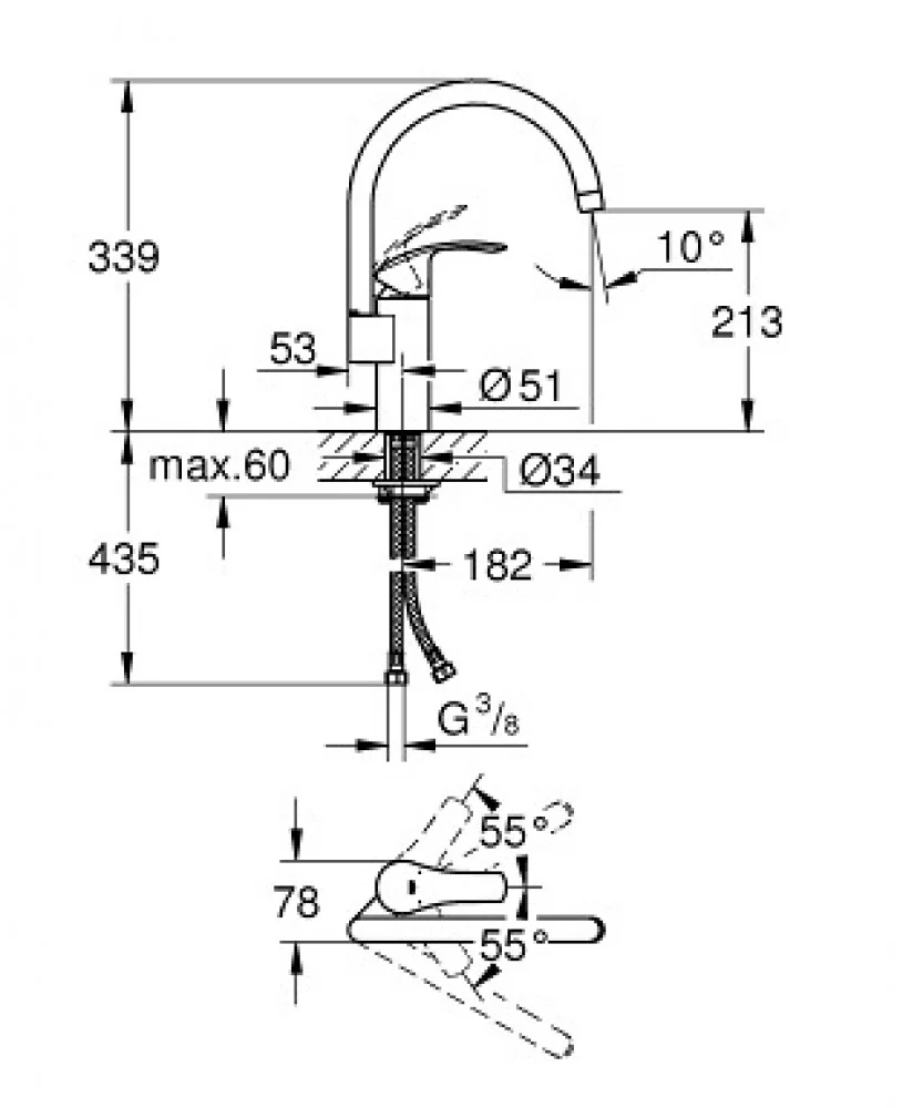  خلاط مطبخ ( خلاط مجلى ) جروهي يورو سمارت GROHE EUROSMART  