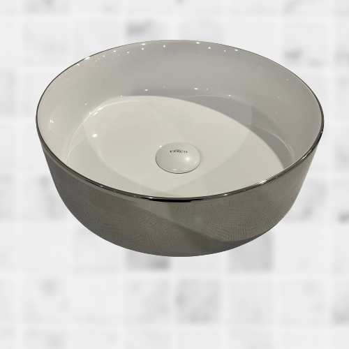 حوض مغسلة خارجي دائري هراب فضي مقاس 36X36 cm  فيركو  VERCO  