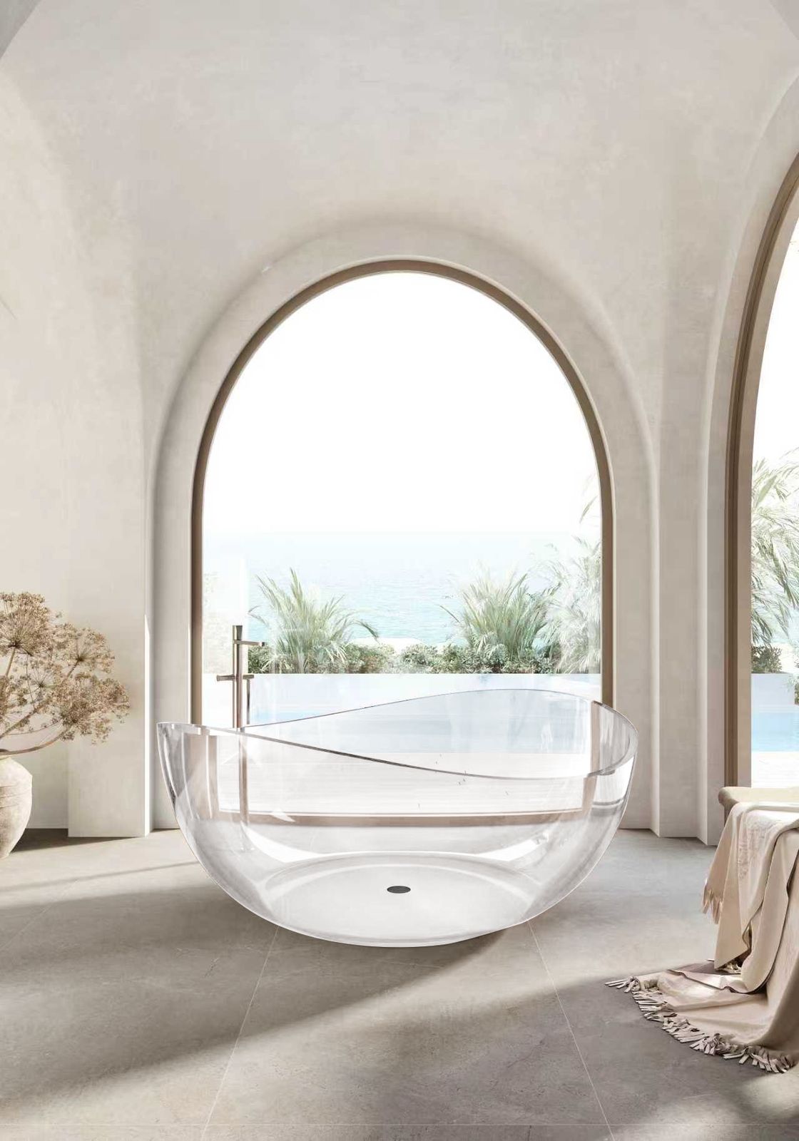  بانيو ديكور فاخر زجاج شفاف VERCO 150*150*63 