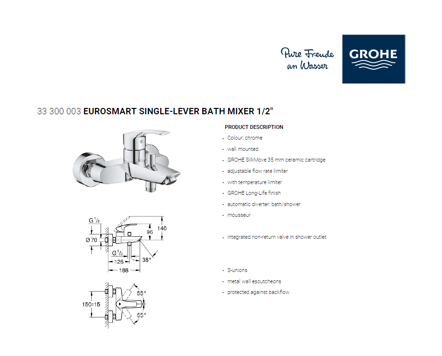  خلاط دش جروهي يورو سمارت GROHE EUROSMART  