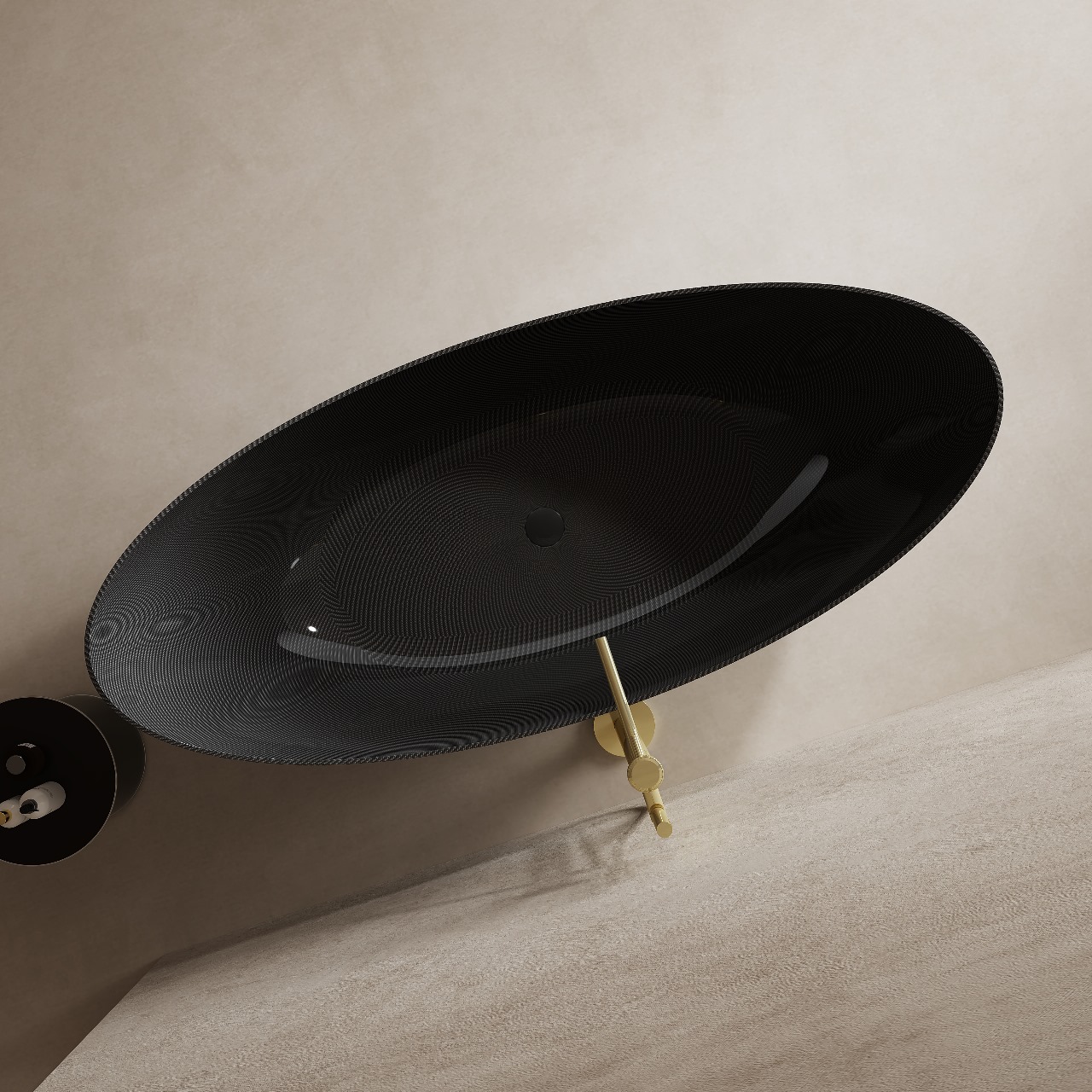  بانيو ديكور فاخر كربون فايبر اسود VERCO 180*80 