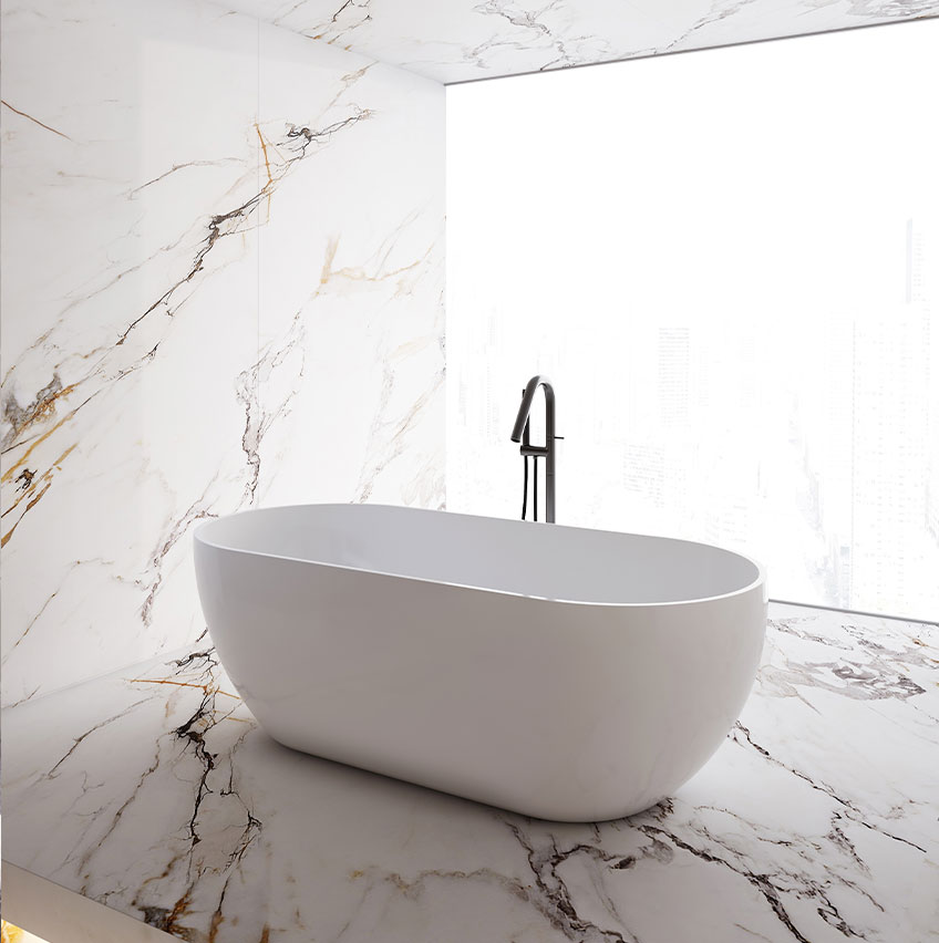  بانيو ديكور فاخر ابيض فيركو مقاس VERCO 160X75 cm 