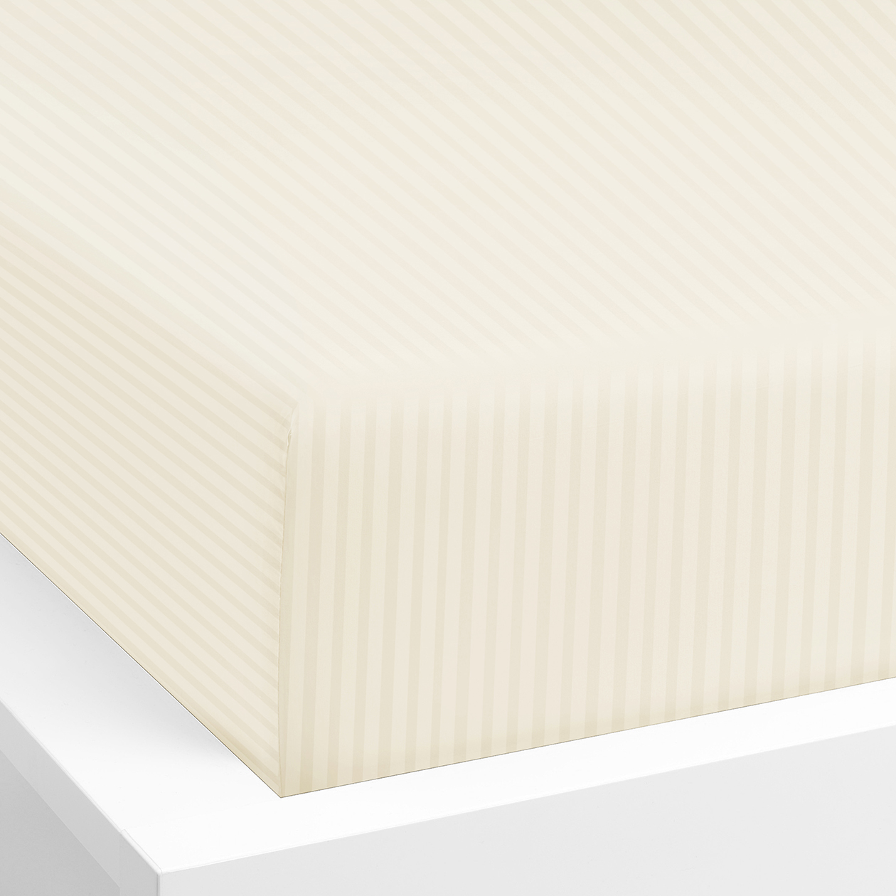 Soft beige double bed sheet striped