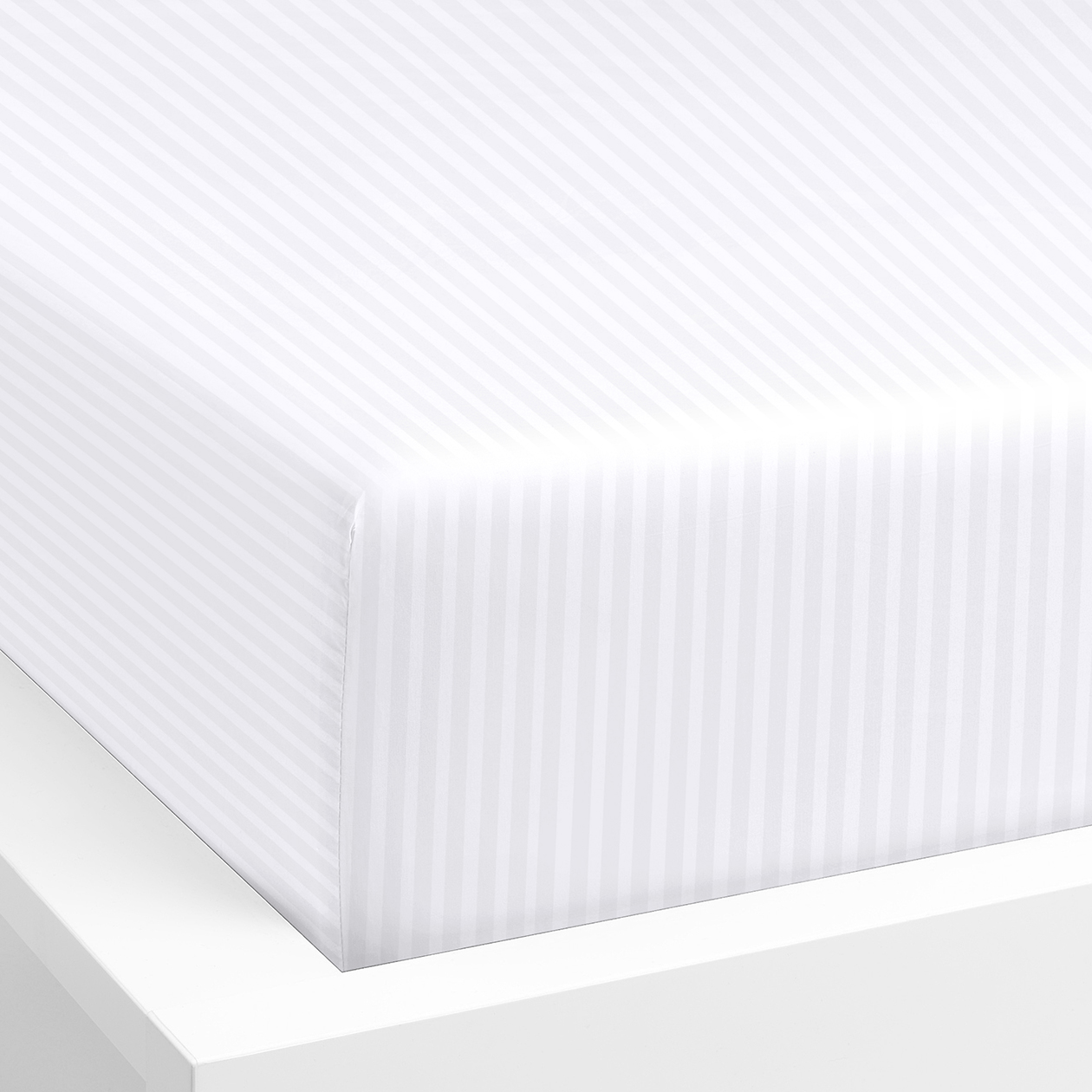 Soft white double bed sheet striped