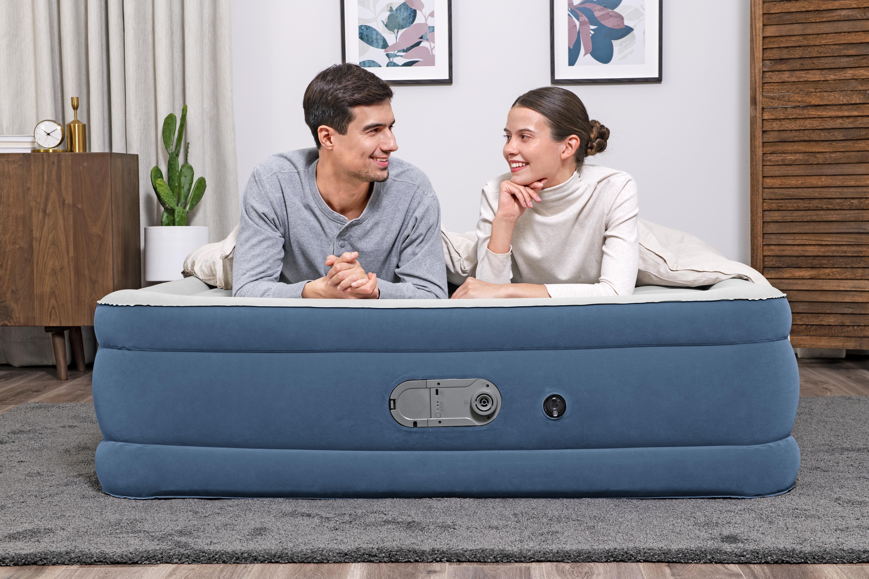  'BESTWAY AlwayzAire Airbed Queen Built-in Dual Pump 203cm x 152cm x 46cm  26-67624 