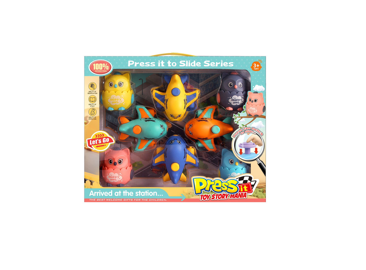  8 PCS Press & Go Car Set 