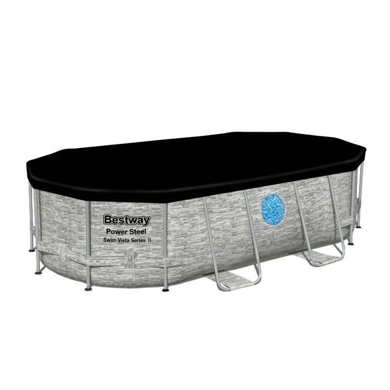  بست واي , مسبح بيضاوي شراع  مع فتحة شفاف + فلتر + سلم 427CMX250CMX100CM 26-56714 