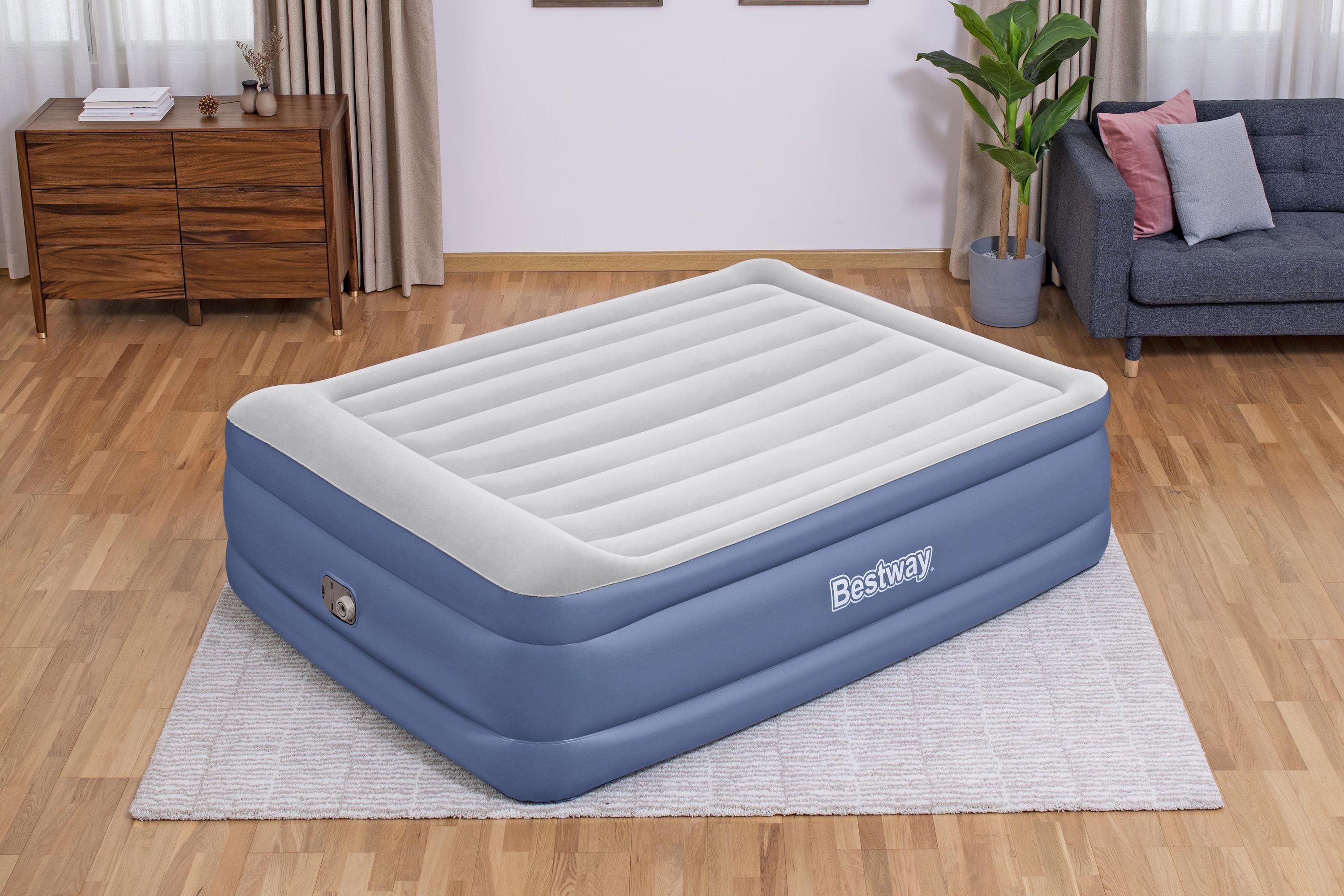  'BESTWAY AlwayzAire Airbed Queen Built-in Dual Pump 203cm x 152cm x 46cm  26-67624 