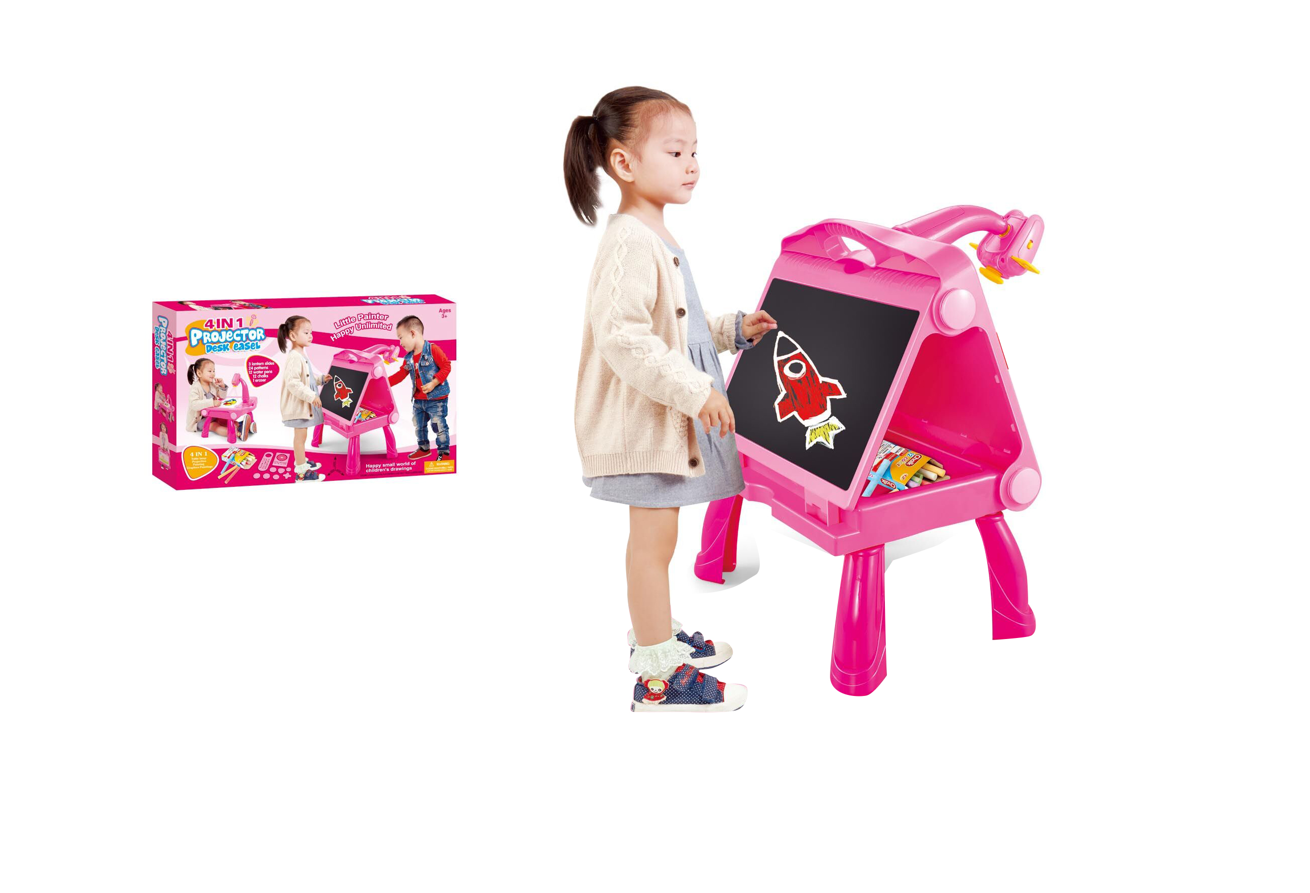  Projector and Drawing Board 4 in 1 23-1452743 Pink 