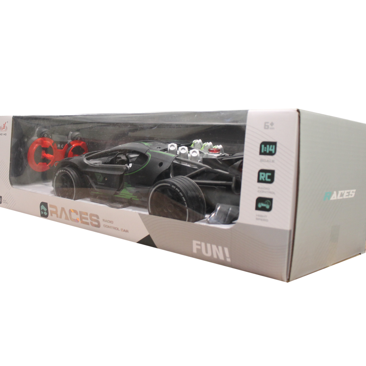  Races R/C Car 1:14 W/Mist Spray & Battery (4CH)10-2372784G 