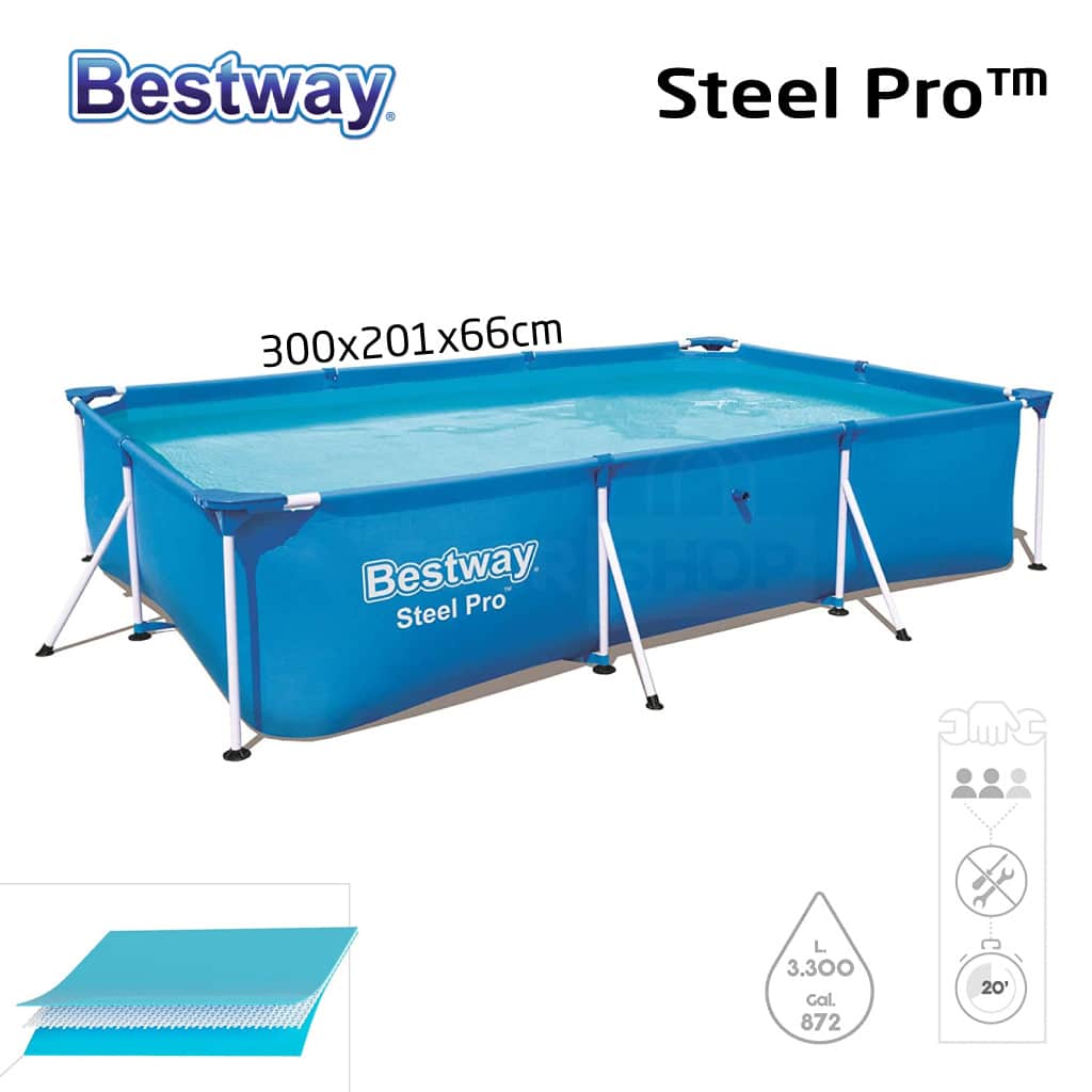  بست واي-مسبح شراع فريم مستطيل 300CMX201CMX66CM 3300L  -26-56404 