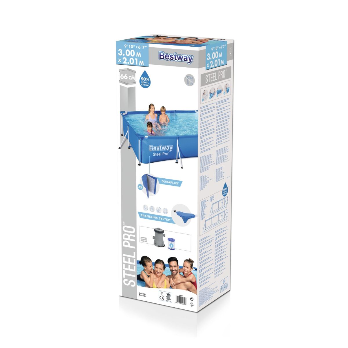  بست واي-مسبح شراع فريم مستطيل مع فلتر 300CMX201CMX66CM 3300L  -26-56411 