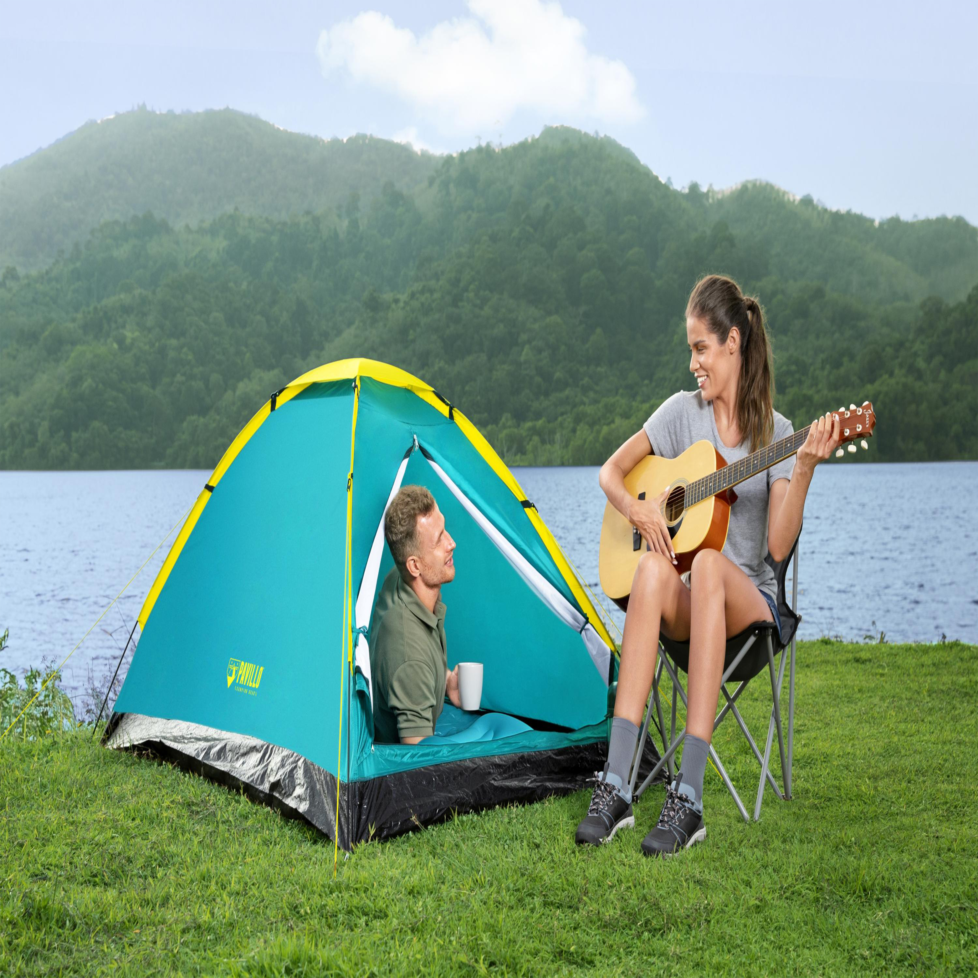 'Bestway Pavillo-Cooldome 3Person Tent 2.10M X 2.10M X 1.30M (1 Layer 190T Polyester Pa Coated) 26-68085 