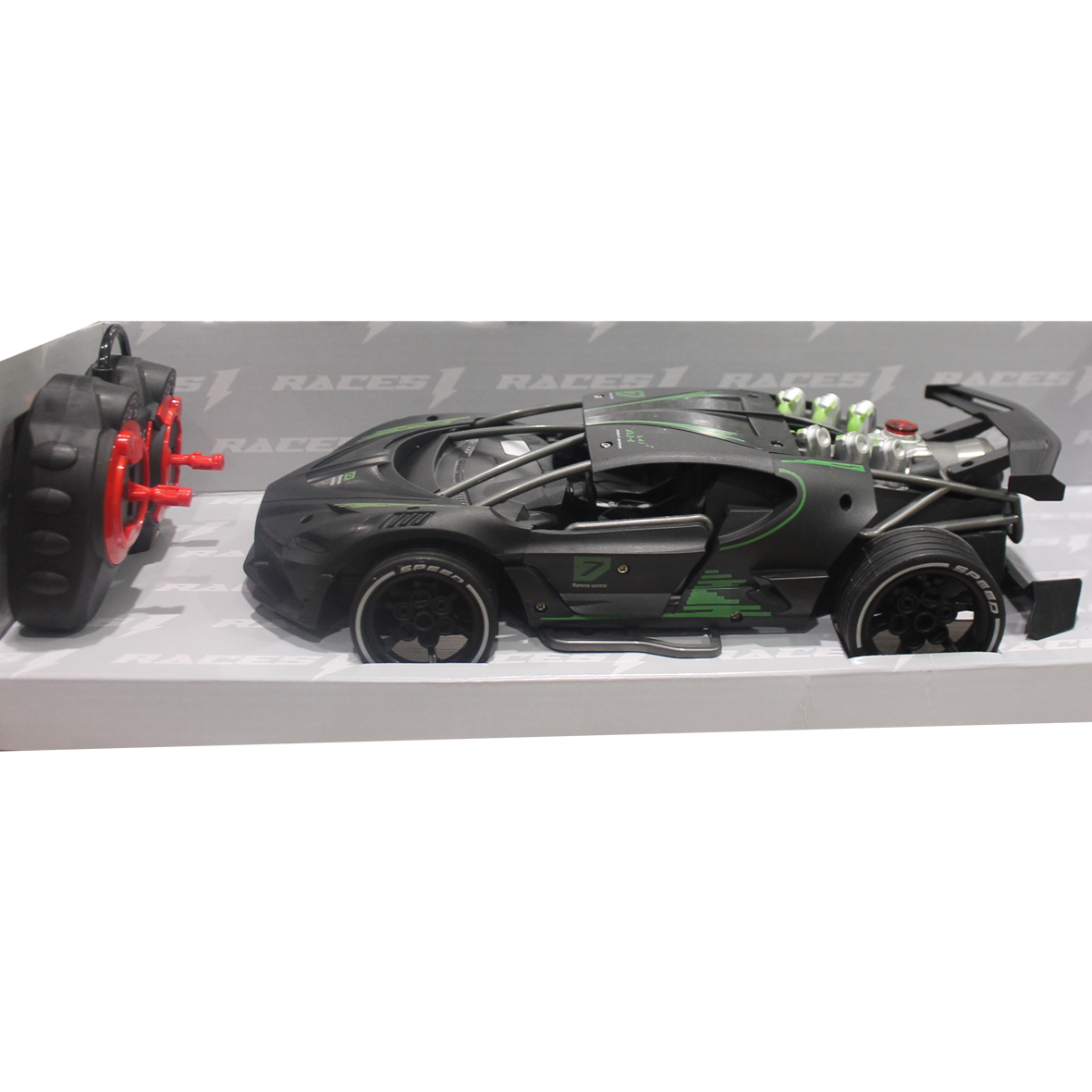  Races R/C Car 1:14 W/Mist Spray & Battery (4CH)10-2372784G 