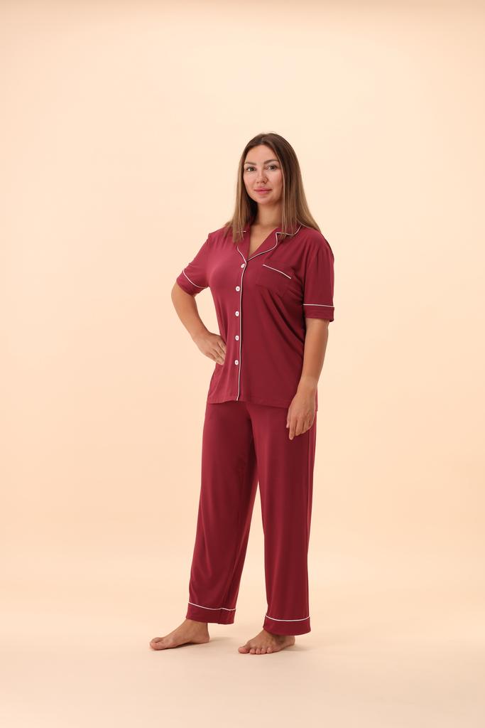 بجامة نساء | كلاسيك طويل أكمام قصيرة | TENCEL™ Modal