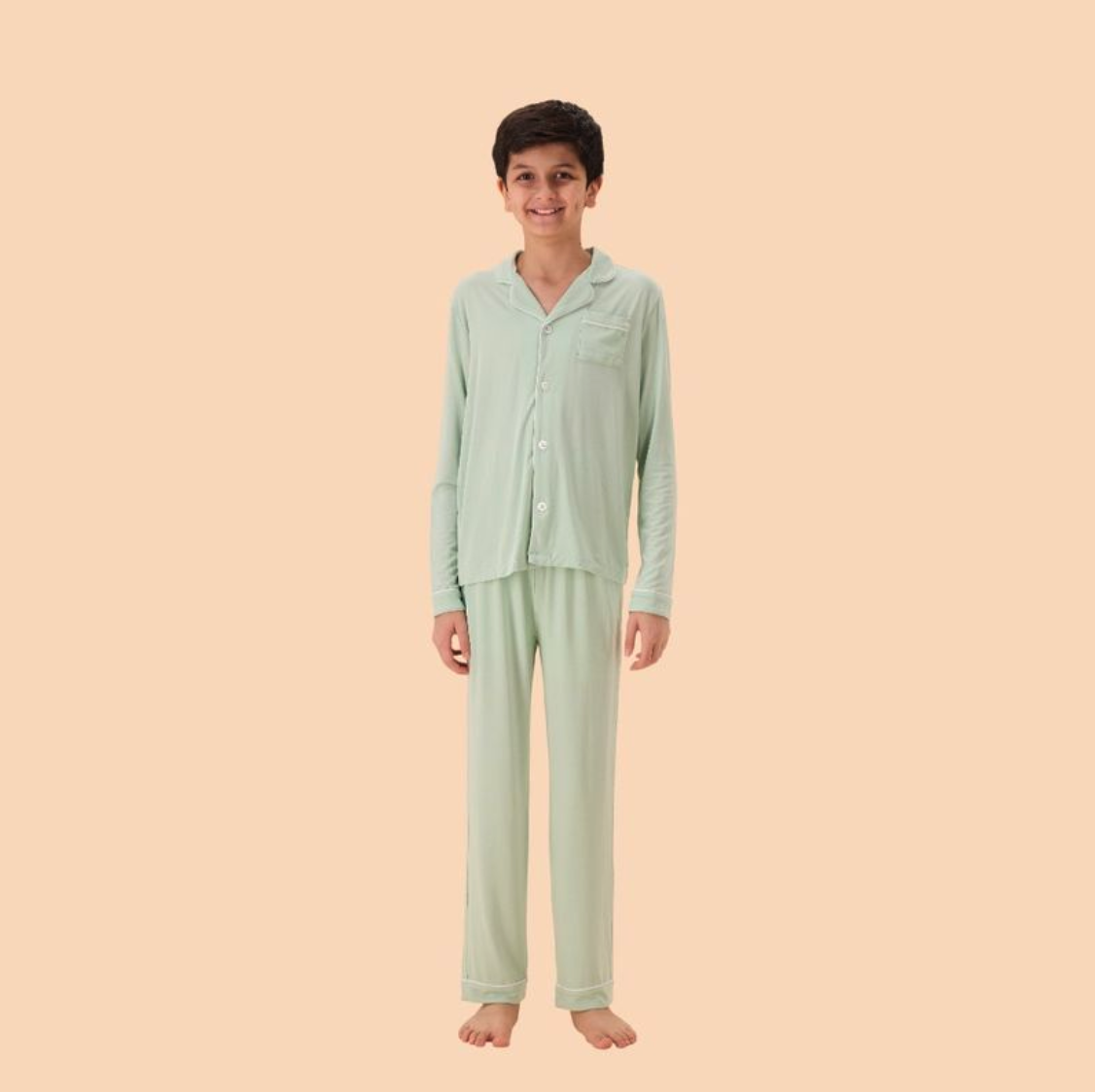 بجامة أطفال | كلاسيك طويل أكمام طويلة | TENCEL™ Modal - هدوء المرج - 10-11