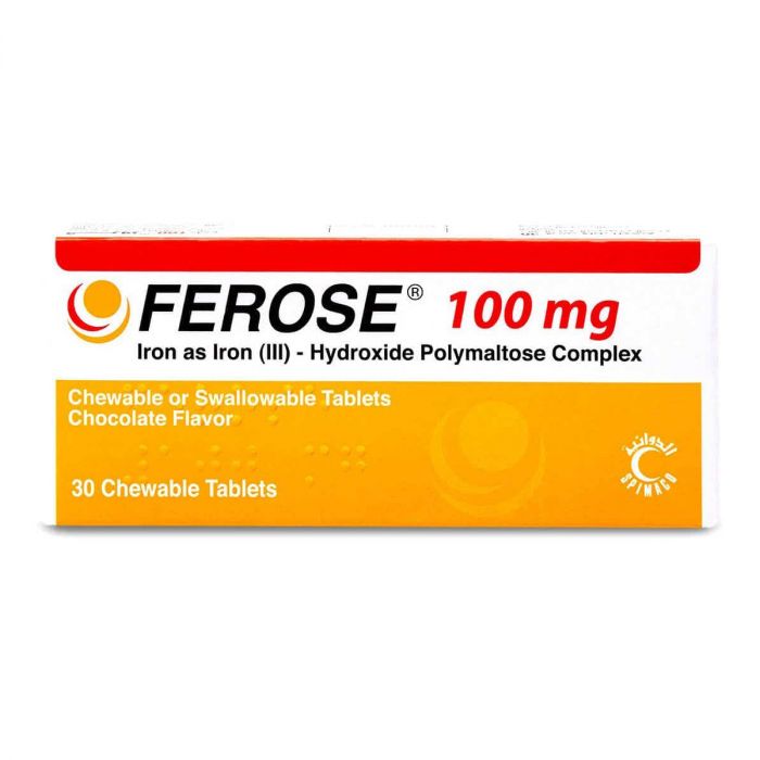 Ferose 100 Mg (30) Chewable Tablet