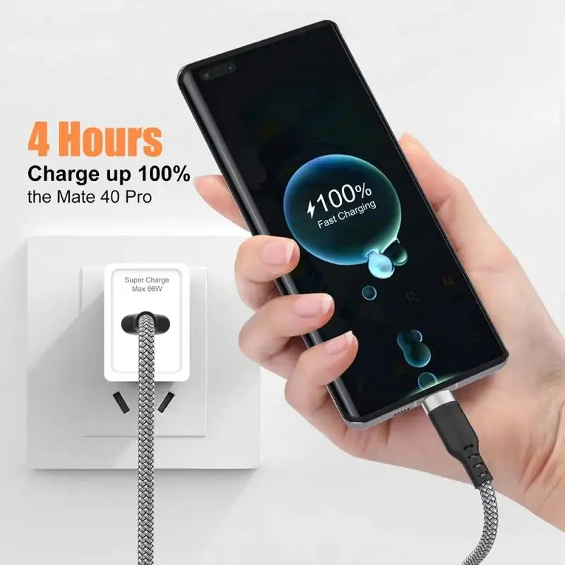 كابل USB C شحن سريع 6A نايلون 1م - 8م
