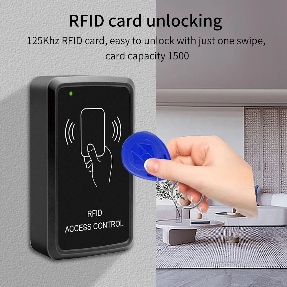 RFID Access Control Opener EM ID Card 125Khz Door Keypad Proximity Code Access Control Reader with Add&Del Master Card 1500 User