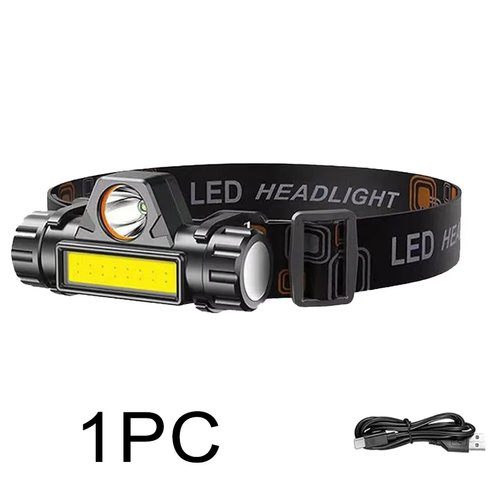 Ultra-Bright Headlamp LED Head Flashlight Rechargeable  Adjustable Light with Magnetic Head Torch Outdoor Camping Fishing