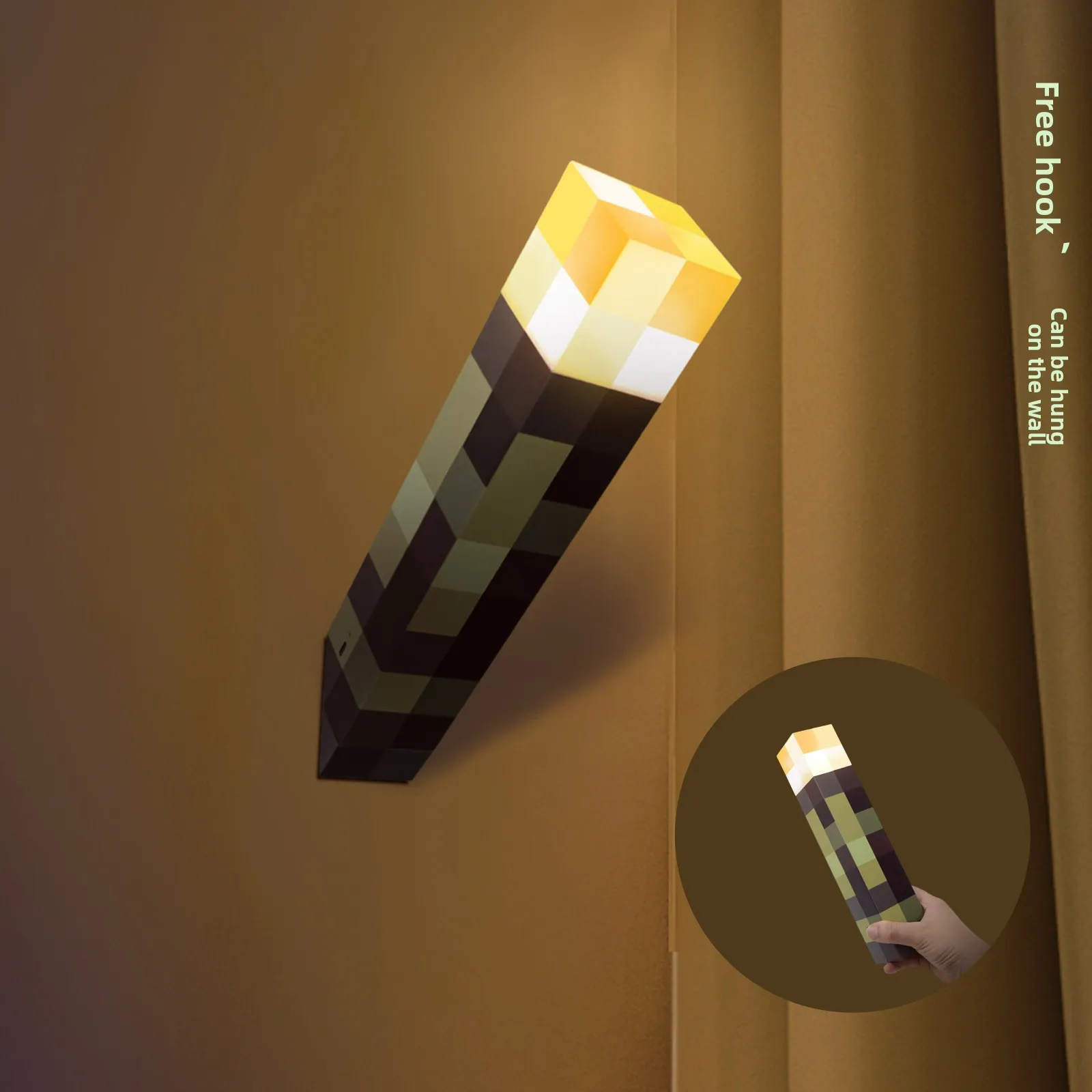 مصباح ليلي LED شعلة USB مشبك