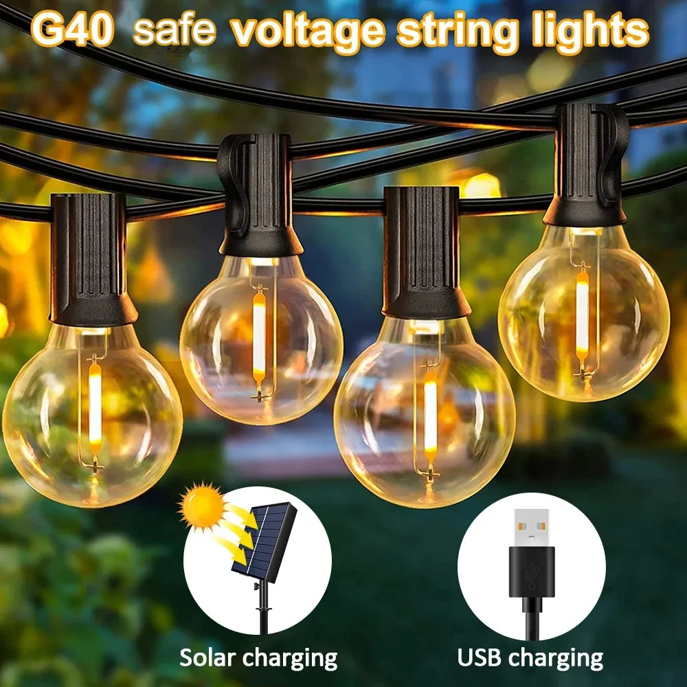 أضواء فناء شمسية G40 USB 8 أوضاع