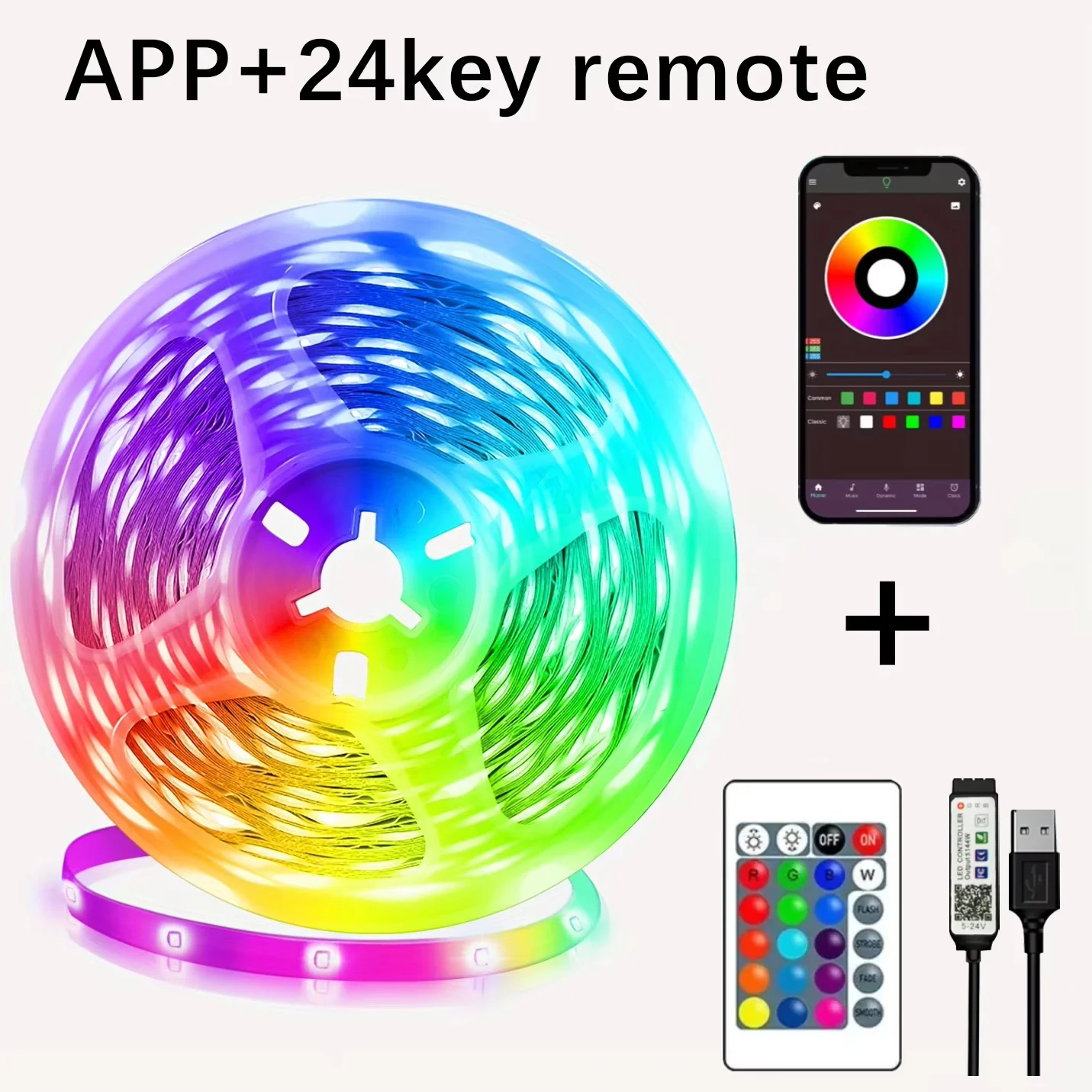 إضاءة LED ذكية RGB USB تحكم عن بعد مزامنة موسيقى