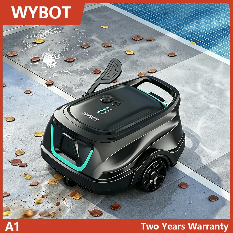 منظفات المسابح الروبوتية WYBOT A1، مكنسة روبوتية للمسابح مع تنظيف مجدول ووقوف تلقائي، وقت تشغيل يصل إلى 120 دقيقة، تصل إلى 100 متر مربع. ㎡