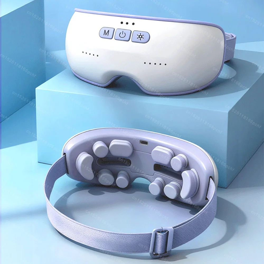 Folding Eye Massager Eye Mask with Hot Compress Airbag Compression Eye Care Device Gift for Eye Strain Dry Eye Improve Sleep