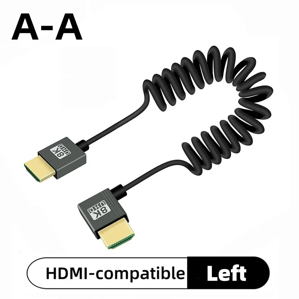 كابل HDMI بدقة 8K UHD عالي السرعة سلك ملفوف ميني ومايكرو للكاميرا والشاشات