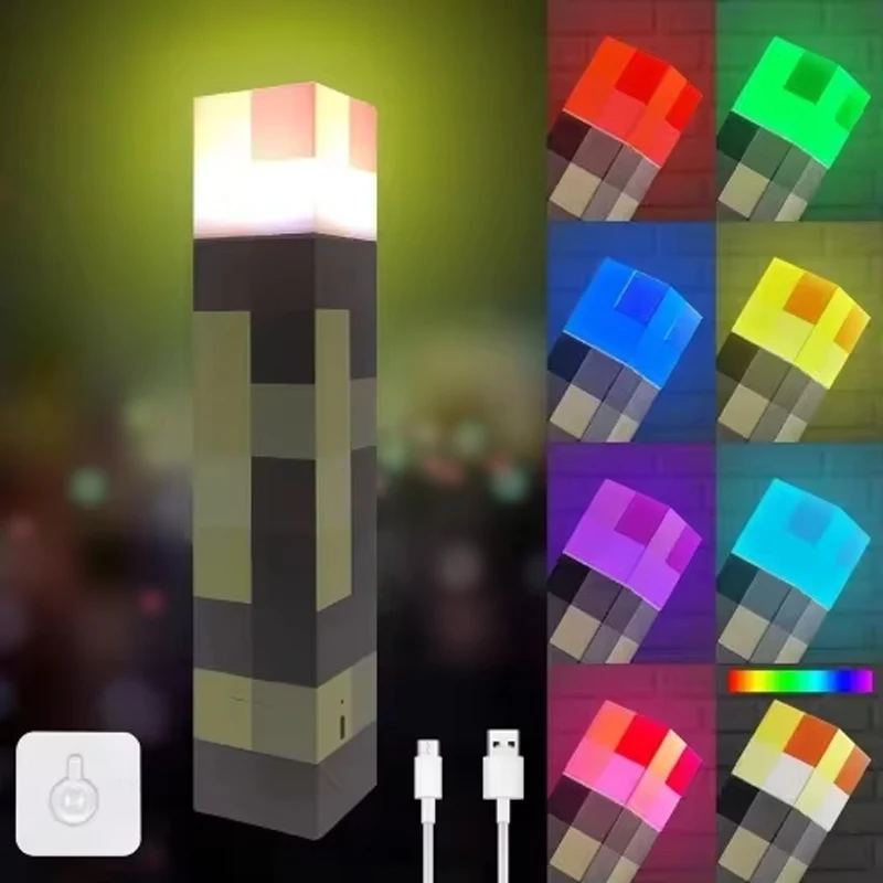 مصباح ليلي LED شعلة USB مشبك