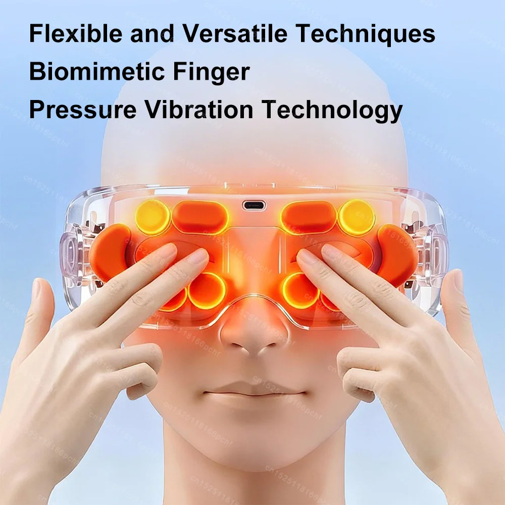 Folding Eye Massager Eye Mask with Hot Compress Airbag Compression Eye Care Device Gift for Eye Strain Dry Eye Improve Sleep