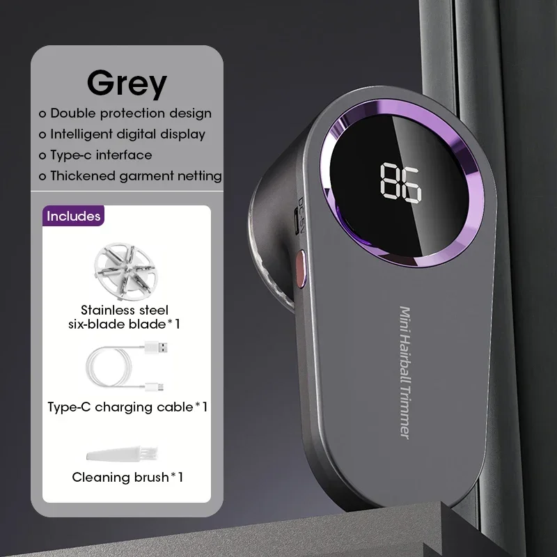 مزيل وبر كهربائي مزود بشاشة LED، قابل للشحن USB
