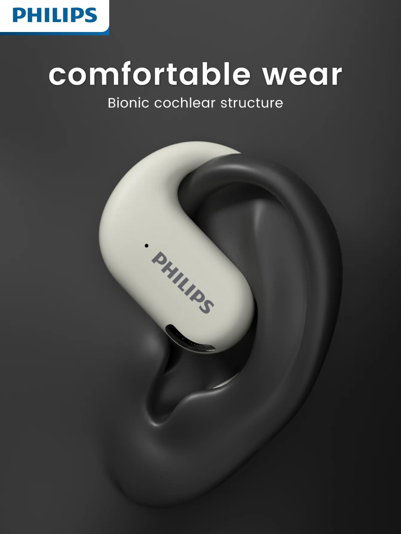 سماعات Philips لاسلكية رياضية بخطاف بطارية طويلة تحكم باللمس