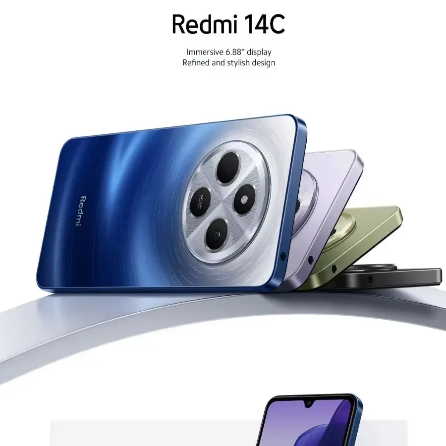 هاتف ريدمي 14C إصدار عالمي 256 جيجابايت رام 8 جيجابايت NFC شاشة 6.88 بوصة