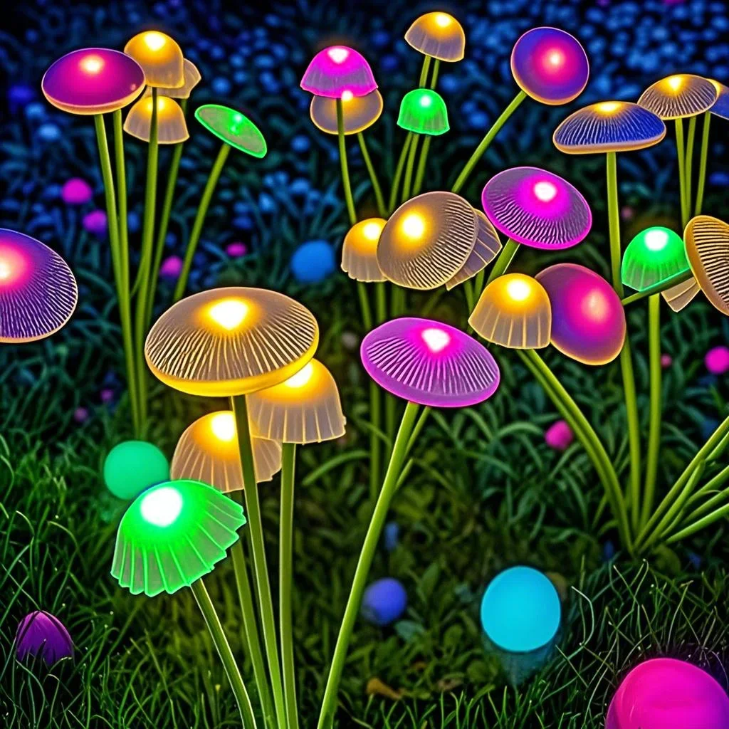 أضواء حدائق شمسية LED مقاومة للماء بوضعين تشغيل وتصميم قنديل البحر