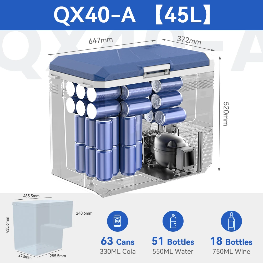 ثلاجة سيارة وفريزر زكامب QX-A 12/24 فولت للتخييم