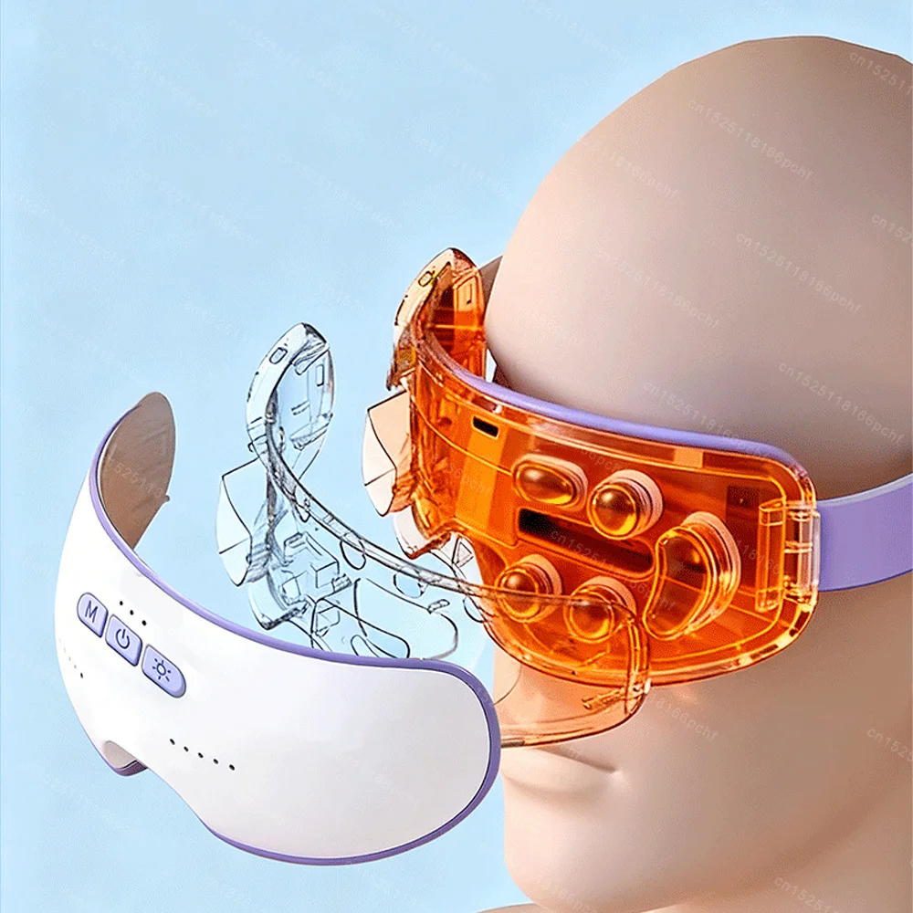 Folding Eye Massager Eye Mask with Hot Compress Airbag Compression Eye Care Device Gift for Eye Strain Dry Eye Improve Sleep