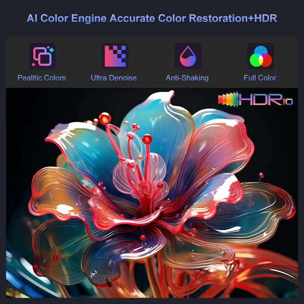 جهاز عرض Touyinger Q12W Pro Full HD 1080P 4K يدعم 2800ANSI Android المسرح المنزلي HDR WiFi Beam Video Smart TV