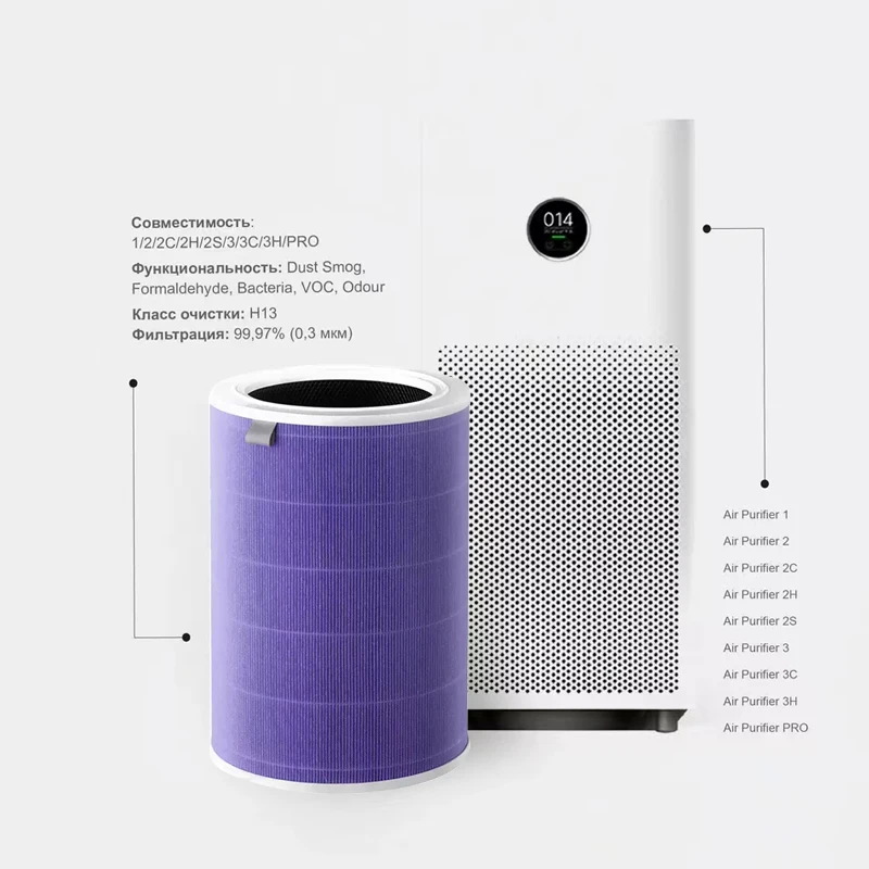 فلتر هواء Xiaomi Mi 1-3C كربون منشط PM2.5