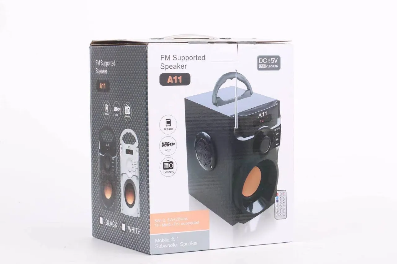 مكبر صوت بلوتوث خشبي محمول بنظام HIFI مع راديو FM وبطاقة TF