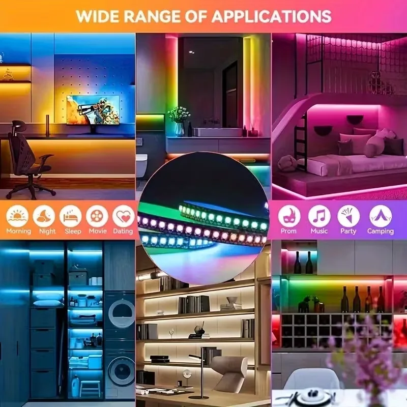 إضاءة LED ذكية RGB USB تحكم عن بعد مزامنة موسيقى