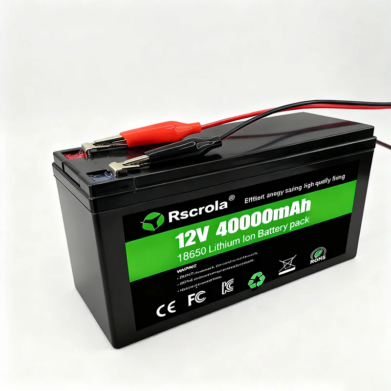 12V Rechargeable Lithium Battery Pack 40Ah, 18650 Battery pack DC Power for Sprayer, Portable Speaker, Outdoor Camping,Toy Cars